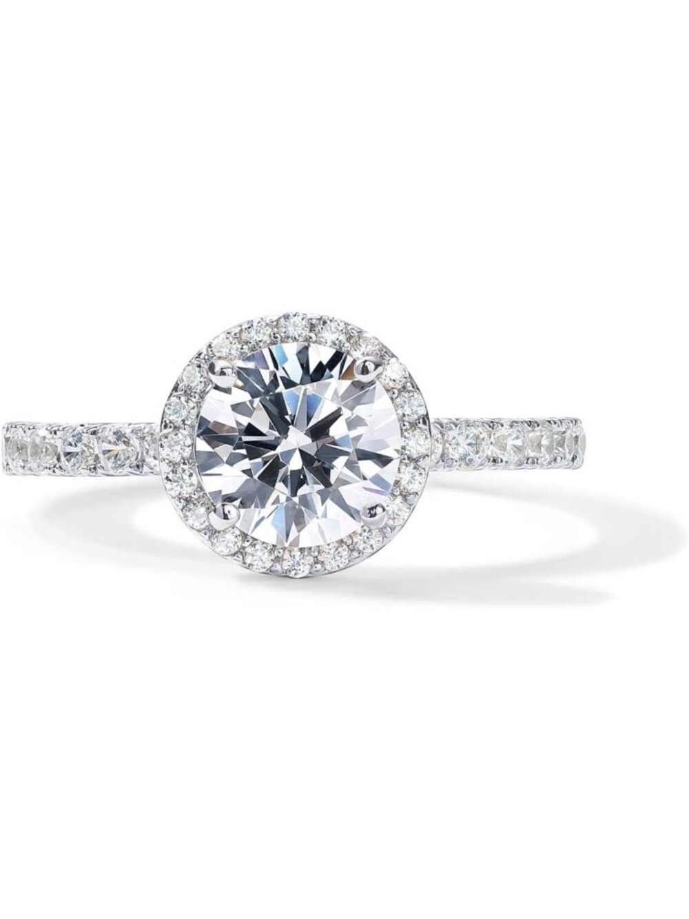 14K Gold Plated Heart Halo Ring | Square & Round Love Promise Ring for Her